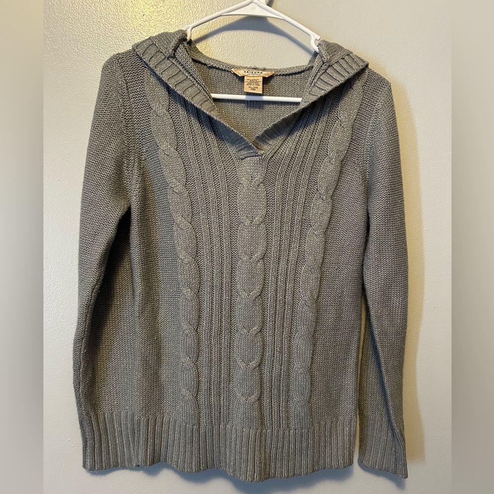 Gray Cable Knit Sweater